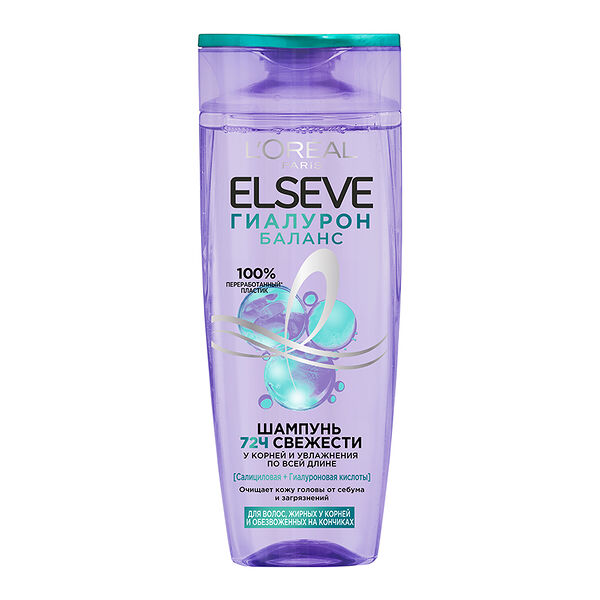 Шампунь для волос Loreal Elseve Гиалурон Баланс увлажняющий для обезвоженных и тонких волос, 400мл
