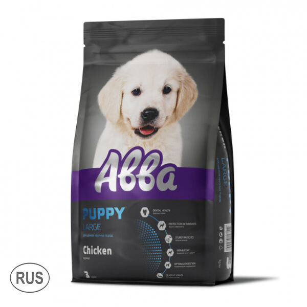 Сухой корм Авва Puppy Large для щенков крупных пород с курицей, 3 кг