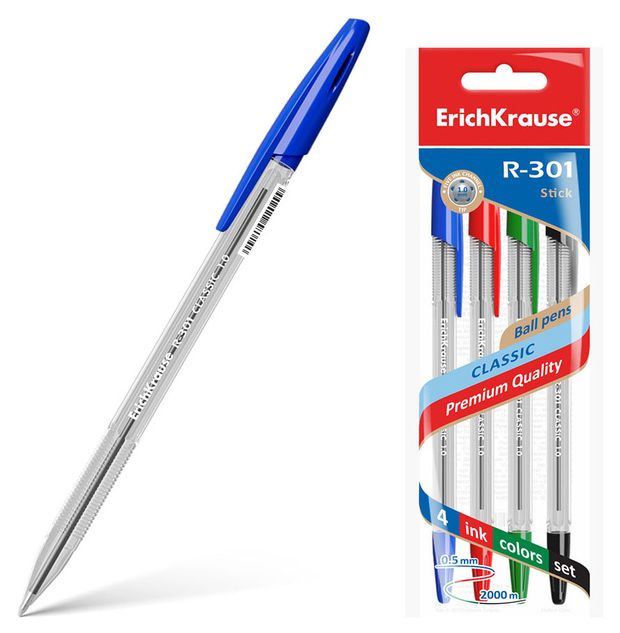 

Ручка шариковая ErichKrause Stick Original 1.0 R-301 4 шт