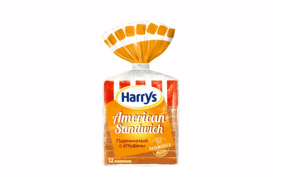 

Хлеб Harry's American Sandwich пшеничный с отрубями 12 ломтиков 515 г