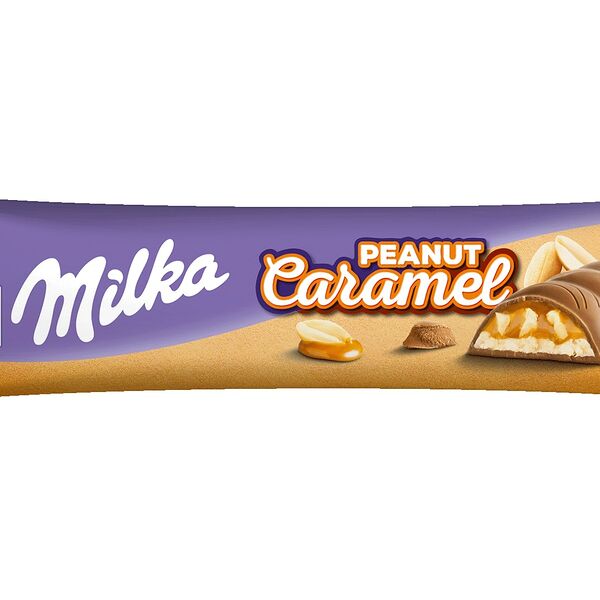 Шоколад молочный Milka с арахисом в карамельной начинке и арахисовой начинкой с воздушным рисом и кусочками арахиса, 37г