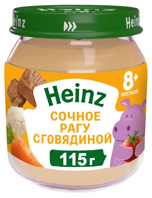 

Пюре детское мясное Heinz Сочное рагу с говядиной с 8 месяцев 115 г