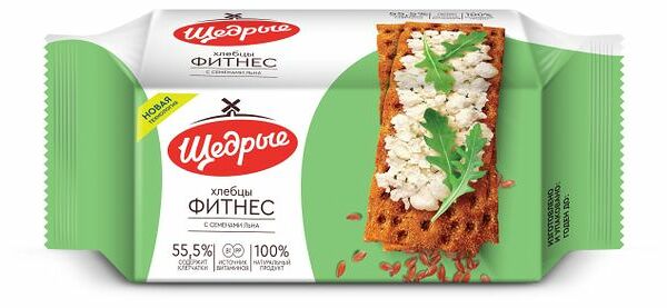 Хлебцы Щедрые особые 5 злаков с семенами льна, 100г