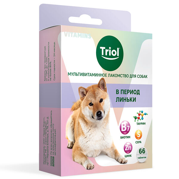 Лакомство для собак Triol в период линьки мультивитаминное 33 г