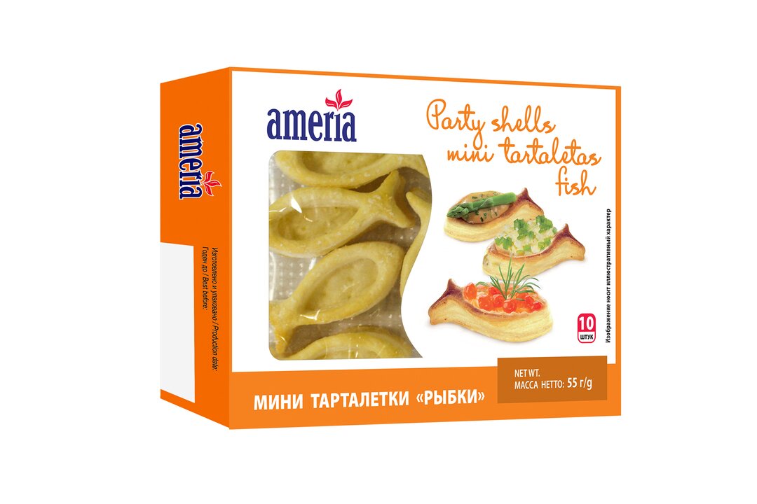 

Мини-тарталетки Ameria рыбки 10 шт, 55 г