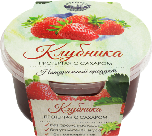 

Клубника Лукошко протертая с сахаром 200 г
