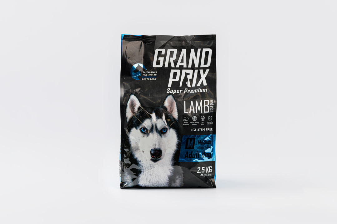 

Корм для собак средних пород Grand Prix Adult Medium с ягнёнком и рисом 2.5 кг