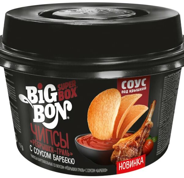 Чипсы Big Bon Ребрышки гриль с соусом Барбекю 105г