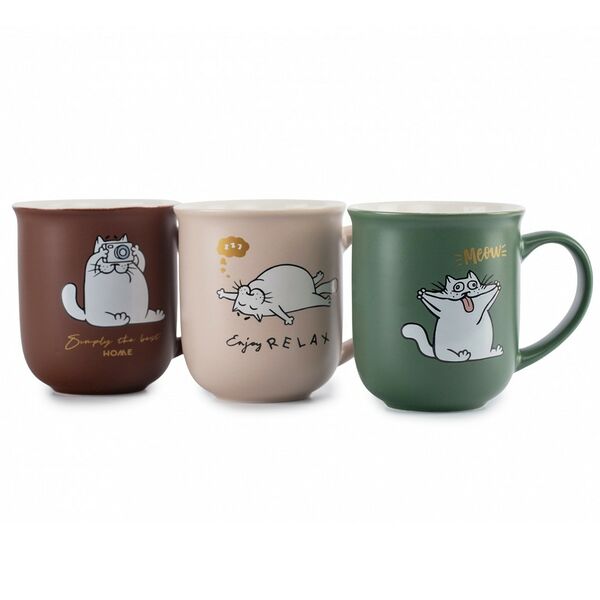 Кружка Domenik Funny cats, 400 мл, фарфор, в ассортименте