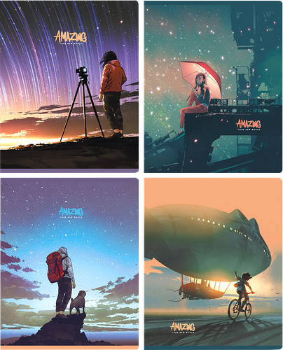 Тетрадь BG Удивительный мир, 80 листов, А5, в клетку,  в ассортименте 1 шт