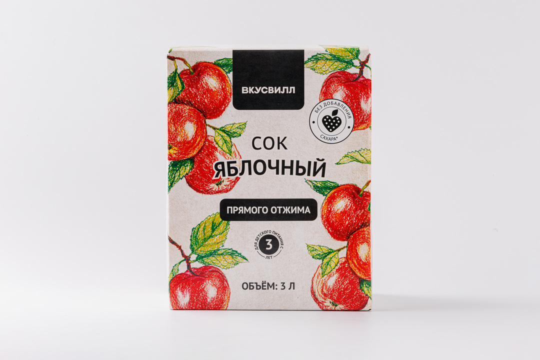 

Сок яблочный прямого отжима, 3 л