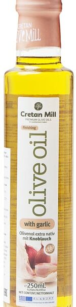 Масло оливковое Cretan Mill Extra Virgin нерафинированное с чесноком 250мл