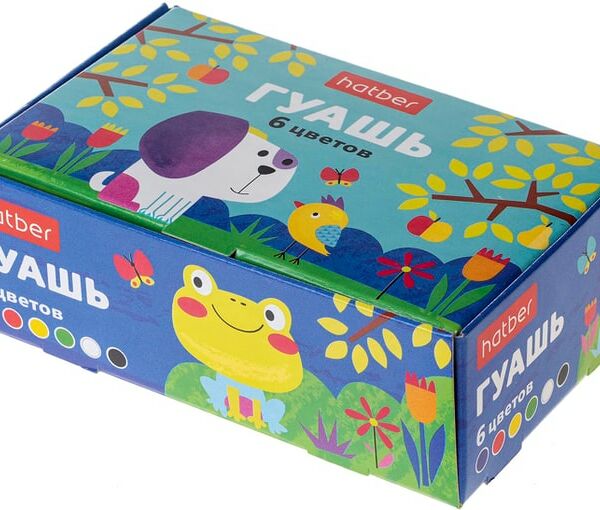 Краски гуашевые Hatber Щенок 25г*6 цветов