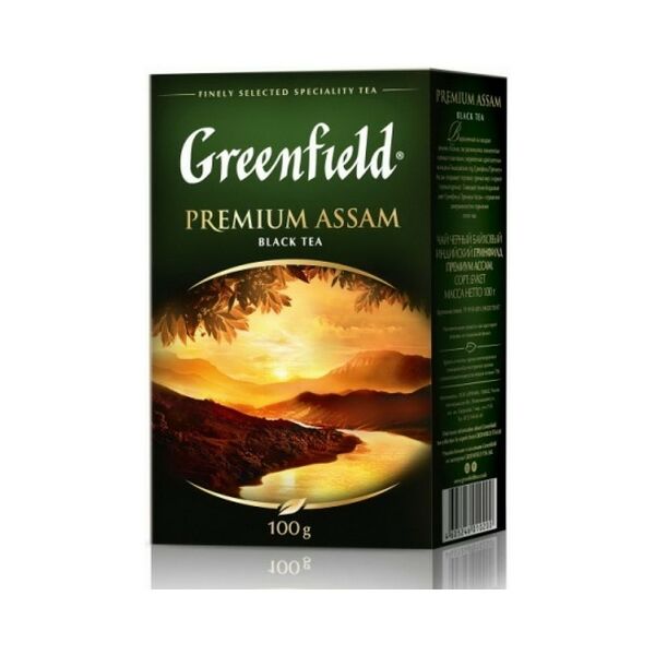 Чай черный GREENFIELD Премиум Ассам индийский листовой вес 100г.