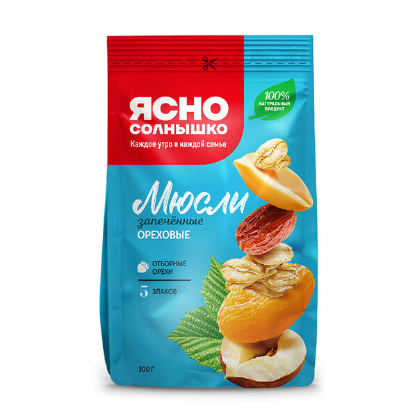 Мюсли Ясно Солнышко Ореховые запечённые 300 г