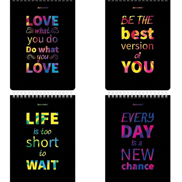 Блокнот BRAUBERG Motivation, 80 листов, в клетку, в ассортименте