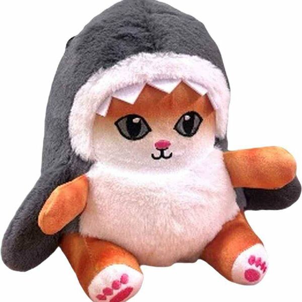 Игрушка мягкая Кот в костюме акулы, 25 см