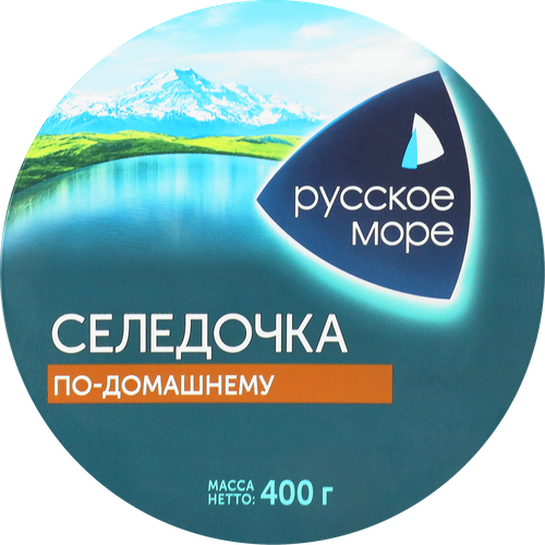 

Сельдь Русское море Селедочка по-домашнему слабосоленая в масле 400 г