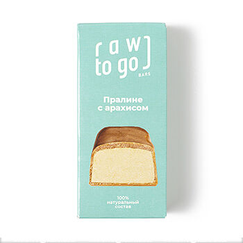 Батончик Raw to go Пралине с арахисом, 45 г