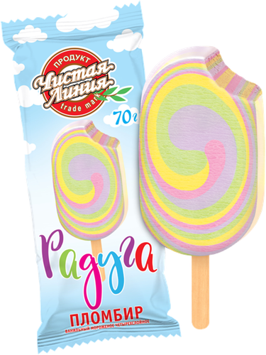 

Мороженое пломбир Чистая Линия Радуга Ванильный четырёхслойное 70 г