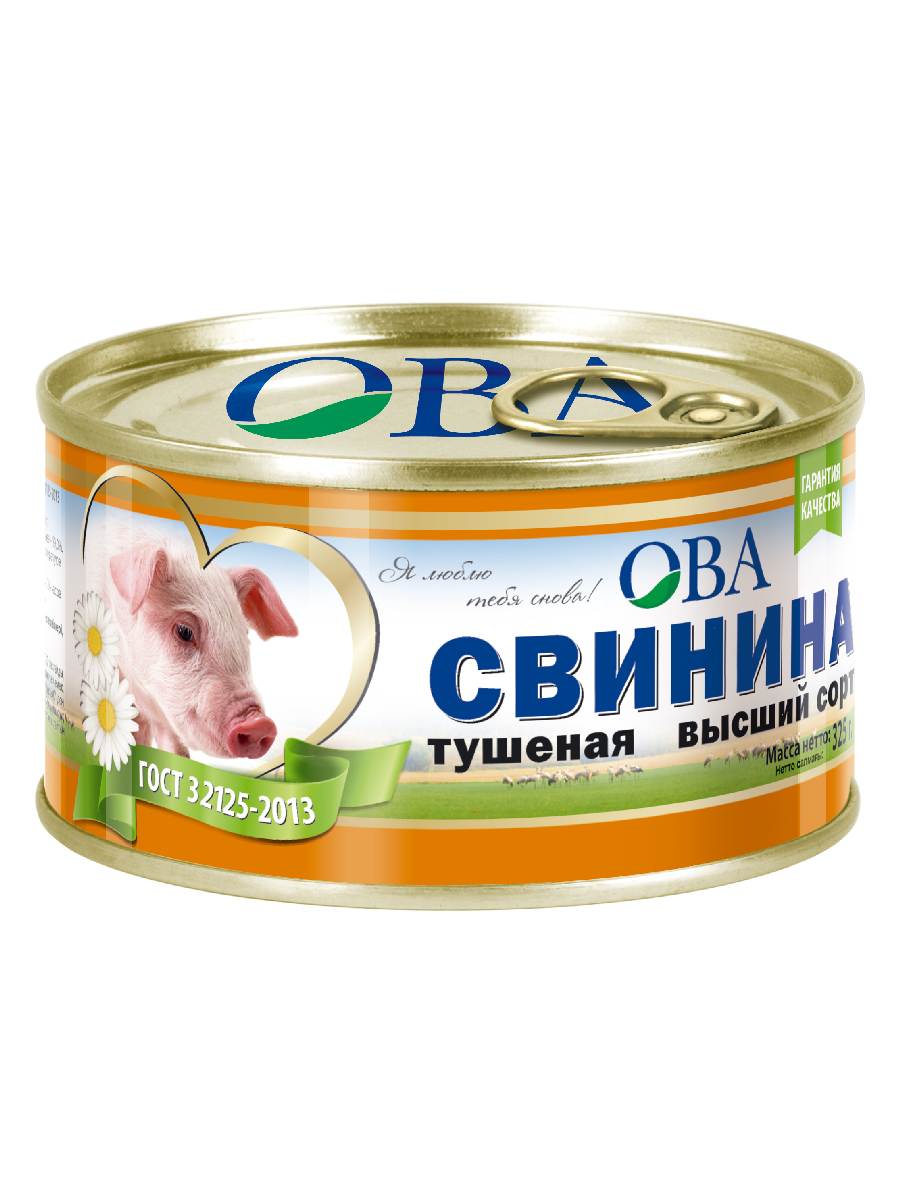

Свинина тушеная Ова ГОСТ Высший сорт 325 г