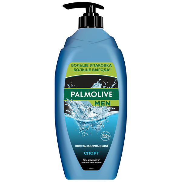 Гель для душа мужской Palmolive Men Спорт Восстанавливающий 3 в 1