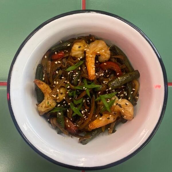 Вок Vogue Гречневая лапша-тигровые креветки