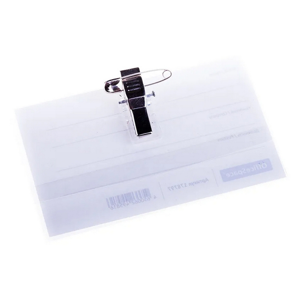 

Бейдж горизонтальный OfficeSpace, 5,7х9см, с клипсой и булавкой