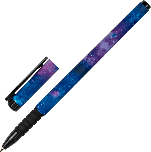 Ручка шариковая BRAUBERG Space soft touch grip, синий, 0,7мм, Арт. 143714
