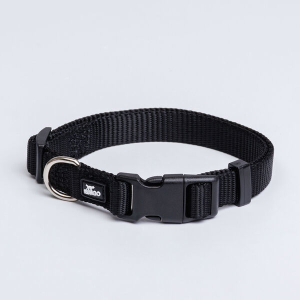 Ошейник нейлоновый для собак, 15 мм, 30-45 см, черный