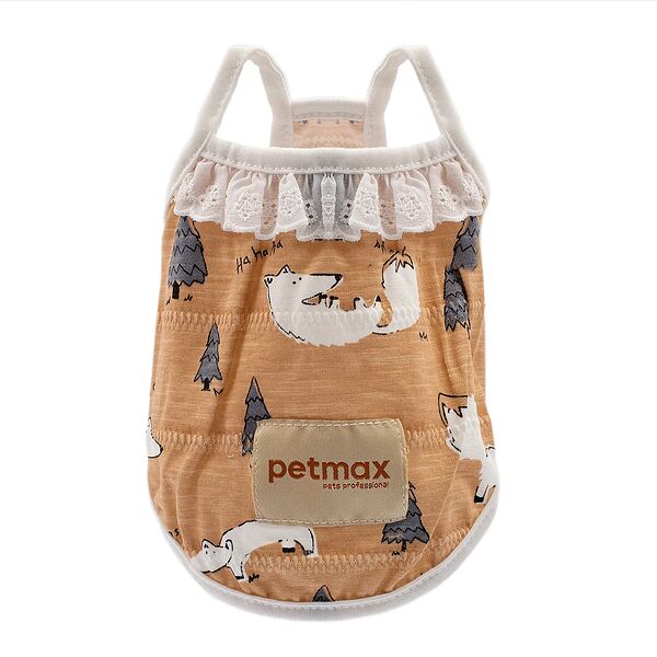 Маечка с рюшами для собак L бежевый (унисекс)