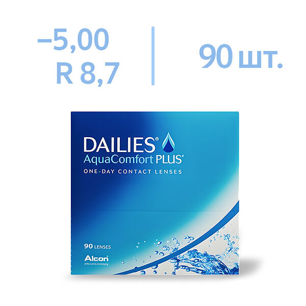 Линзы Alcon Dailies AquaComfort Plus 8.7 -5.00 90 шт 14.0
