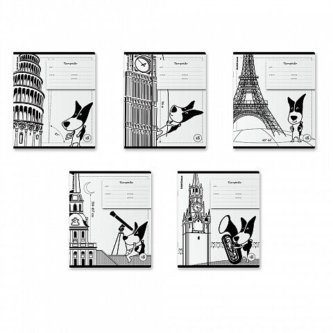 Тетрадь Erich Krause Путешественник, 18 листов, в клетку, в ассортименте, 1 шт