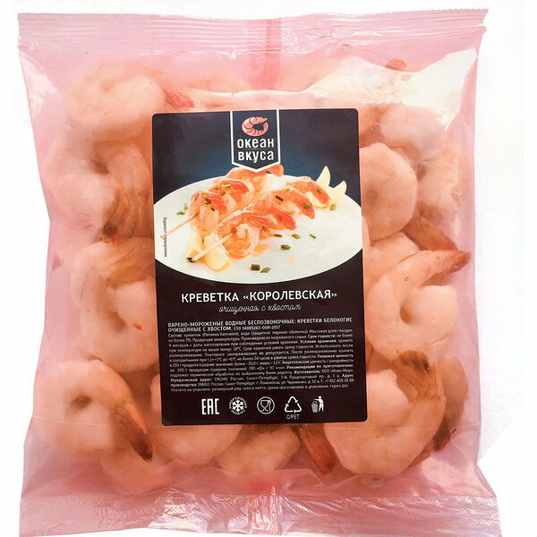 Креветки королевские «Океан Вкуса» очищенные с хвостом 31/40