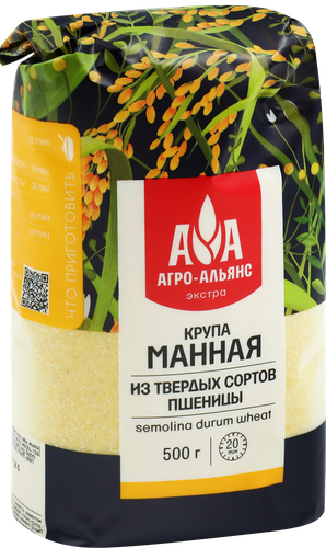 

Крупа манная Агро-Альянс Экстра из твердых сортов пшеницы 500г
