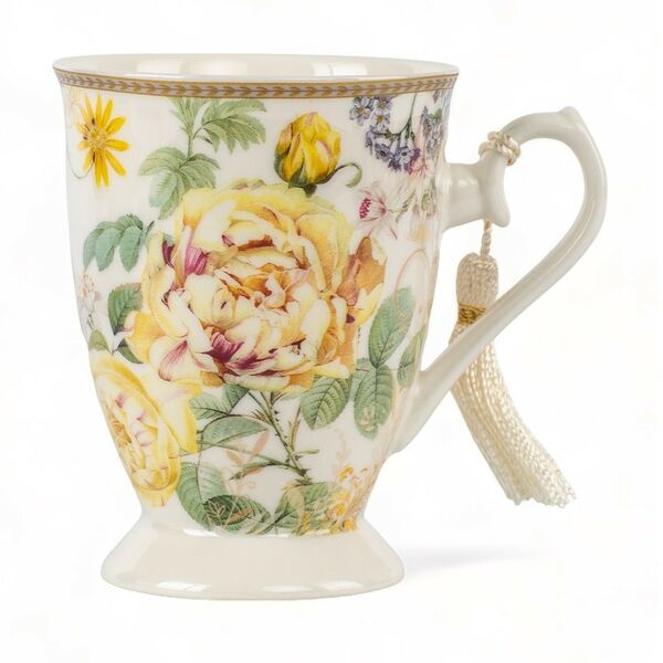 Кружка классик SIJ Желтые розы, 320 мл, фарфор