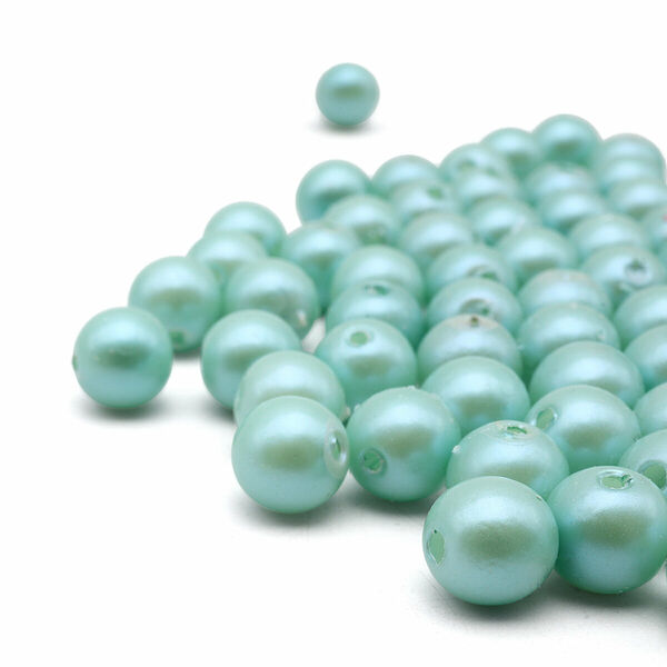 Бусины жемчужные с покрытием АВ, пластик, 8мм, 25гр Astra&Craft(16 мята)