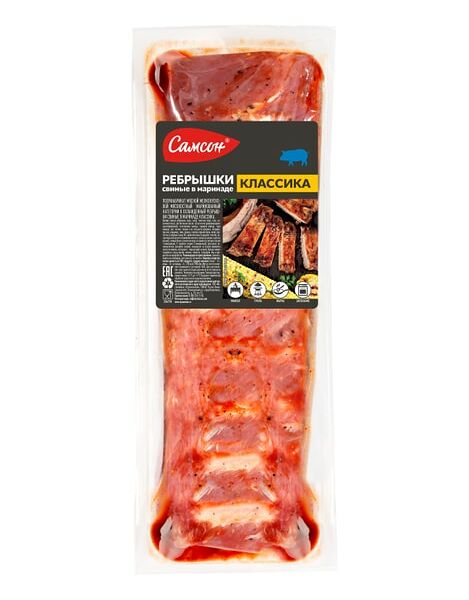 Ребрышки свиные Самсон в маринаде 0.7-0.8кг