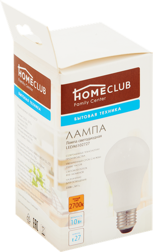 

Лампа светодиодная Homeclub Led A60 E27 9Вт 2700К