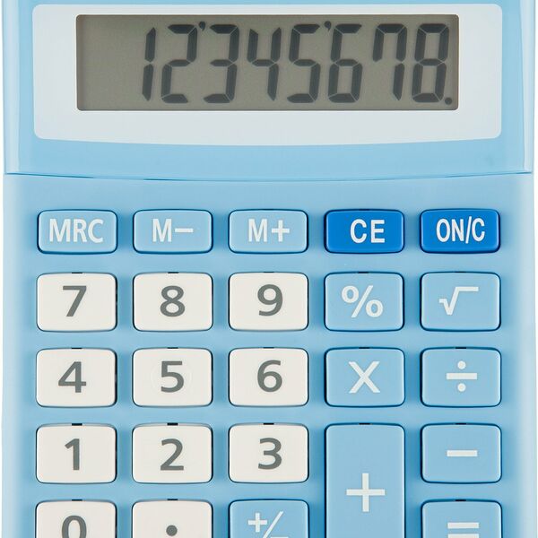 Калькулятор настольный КОМП Attache, AС-223BL,8р,дв. пит, голуб,134x107x34