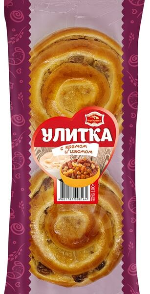Улитка Черемушки с кремом и изюмом 100г