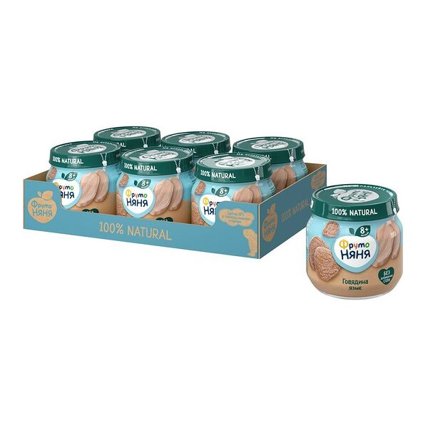 Пюре мясное ФрутоНяня из говядины с языком 80г ДП