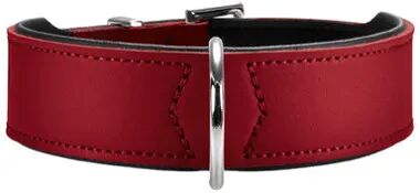 Basic Ошейник для собак крупных пород натуральная кожа красный-черный 51-58,5х3,9 см