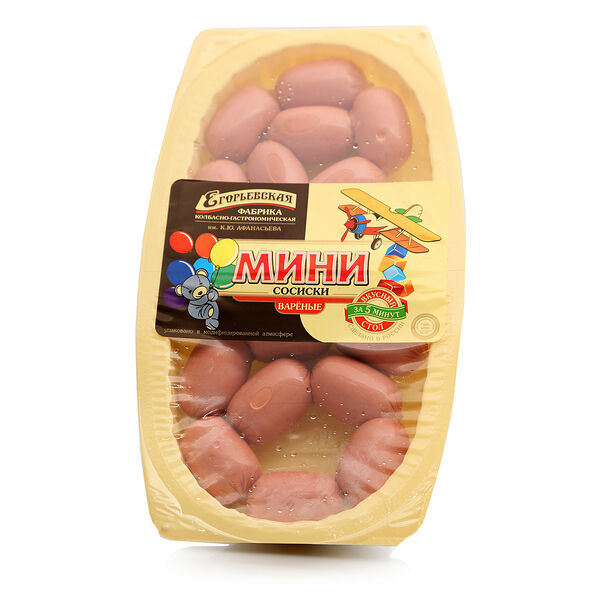 Сосиски вареные Мини ТМ Егорьевская фабрика колбасно-гастрономическая им. К.Ю. Афанасьева