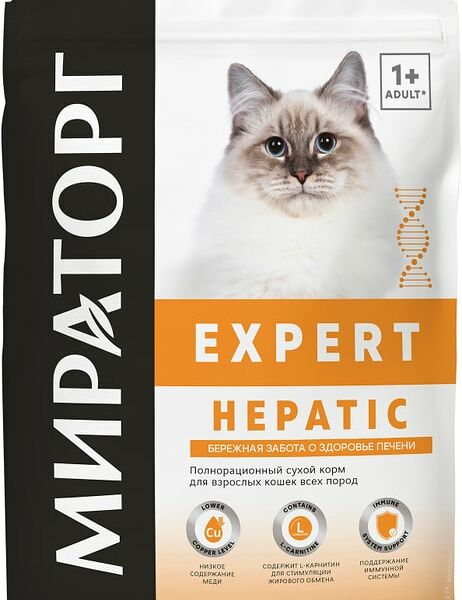 Сухой корм для кошек Мираторг Expert Hepatic Бережная забота о здоровье печени 400г