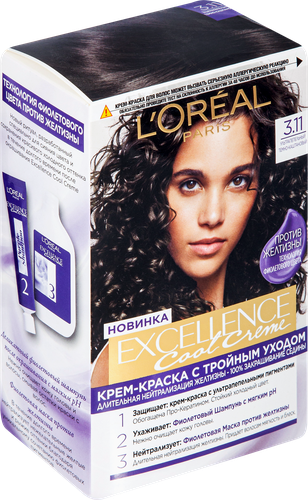 

Краска для волос L'Oreal Paris Excellence Cool Creme оттенок 3.11 Ультрапепельный Темно-Каштановый 192 мл