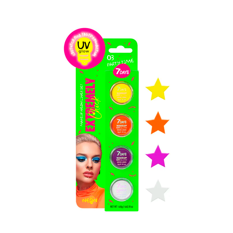 

Набор графических лайнеров для макияжа 7 Days Extremely Chick 03 Party time 20 г