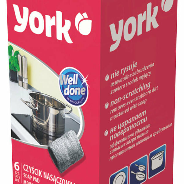 Губка кухонная металлическая с пропиткойТМ York (Йорк), 6 шт