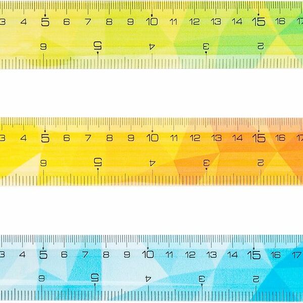Линейка 20 см Deli пласт., гибк., прозрачный, ассорти артEH650