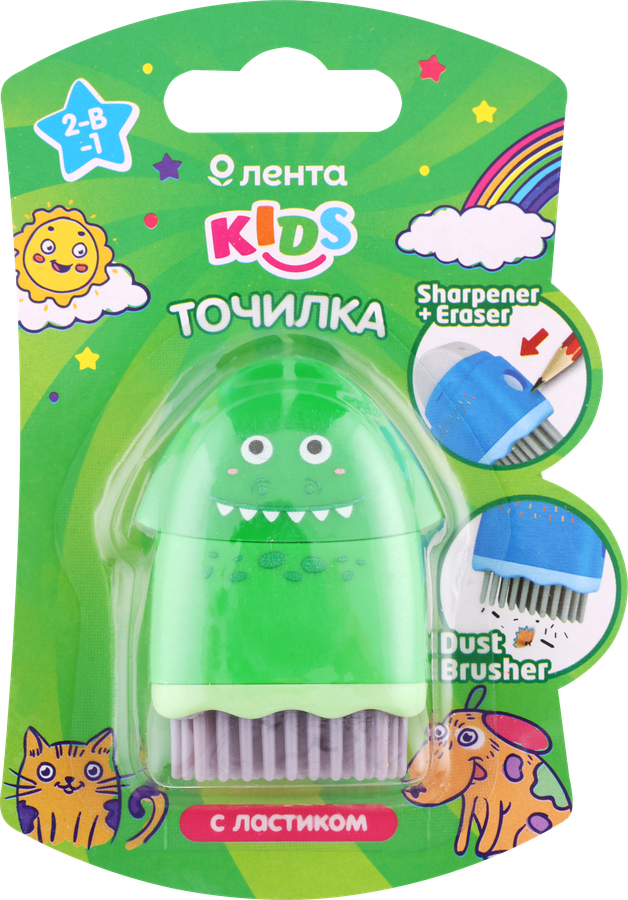 

Точилка ЛЕНТА KIDS с ластиком, 2-в-1